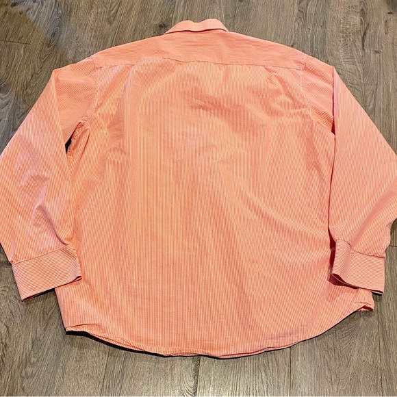 Izod Luxury Sport orange white checked Button Down large L euc flawless preppy - Picture 2 of 5